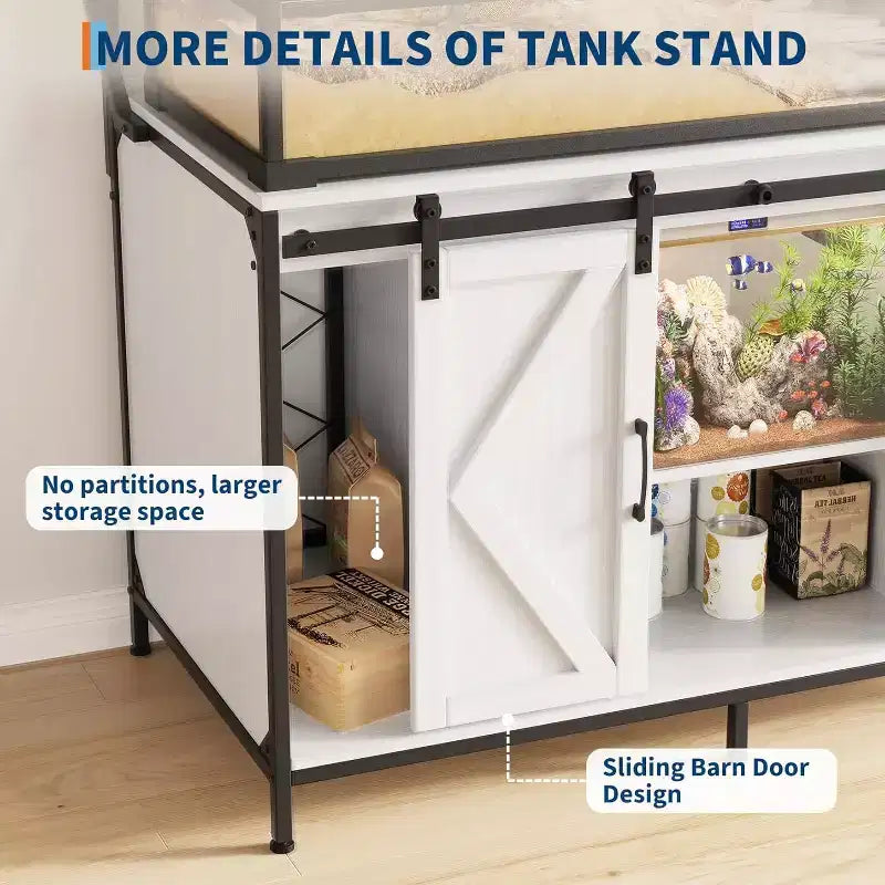 Supporto per acquario e terrario – Fino a 450 litri, ripiano 122x61 cm con presa di corrente integrata