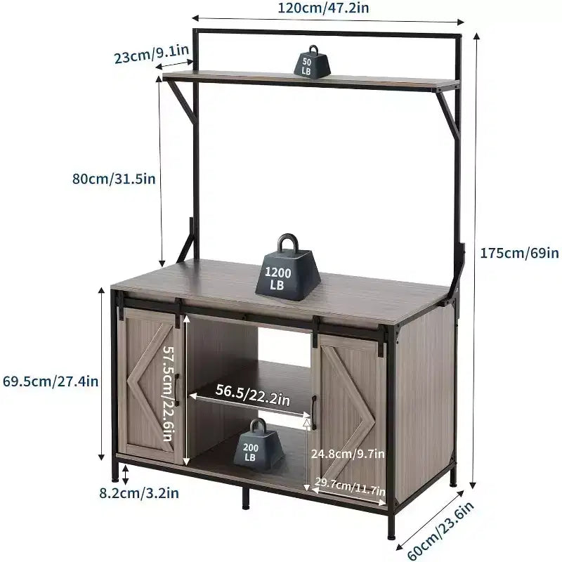 Supporto per acquario e terrario – Fino a 450 litri, ripiano 122x61 cm con presa di corrente integrata