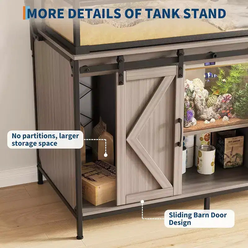 Supporto per acquario e terrario – Fino a 450 litri, ripiano 122x61 cm con presa di corrente integrata
