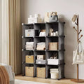 Organizzatore portaoggetti modulare a 12 cubi – PVC, grigio