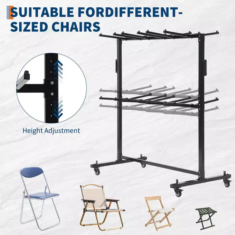 Carrello per Sedie Pieghevoli e Tavoli Rinforzato