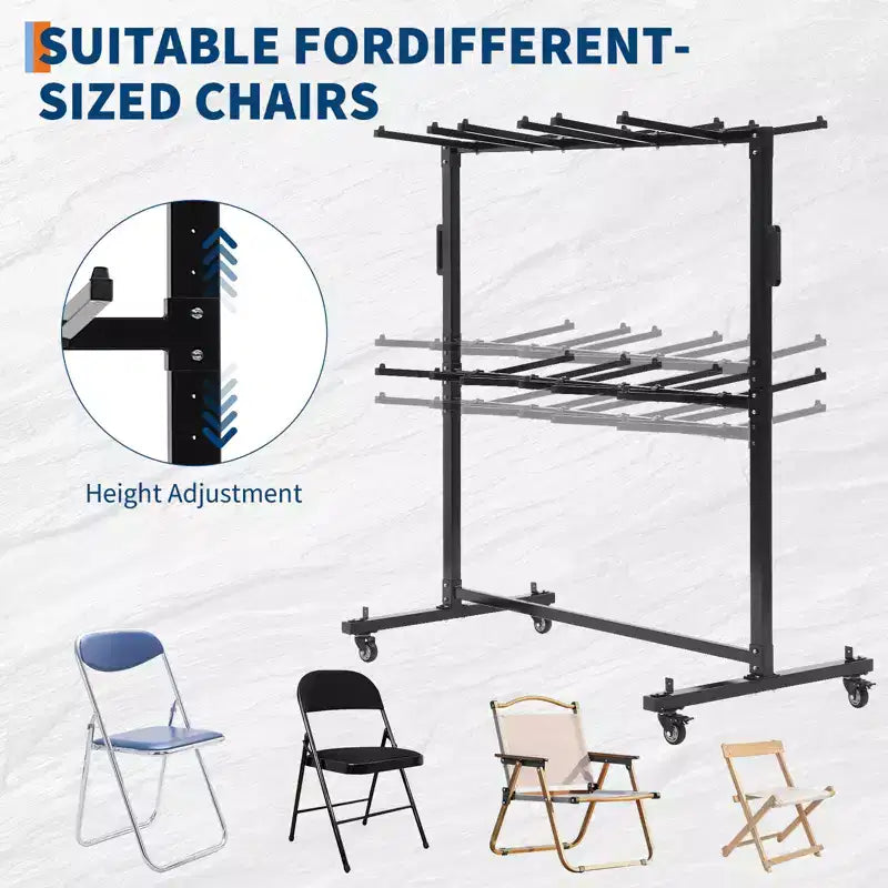 Carrello per Sedie Pieghevoli e Tavoli Rinforzato