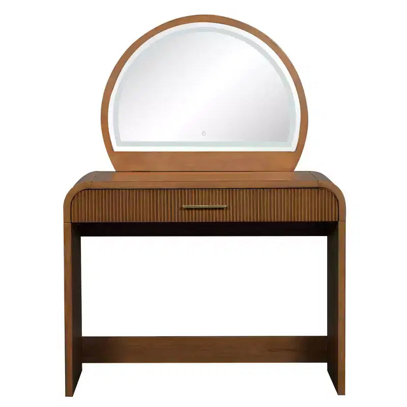Tavolo da trucco con specchio e cassetto, illuminato