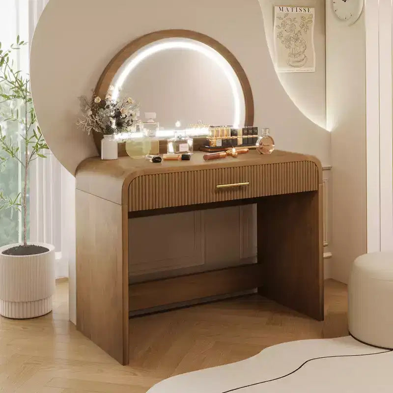 Tavolo da trucco con specchio e cassetto, illuminato