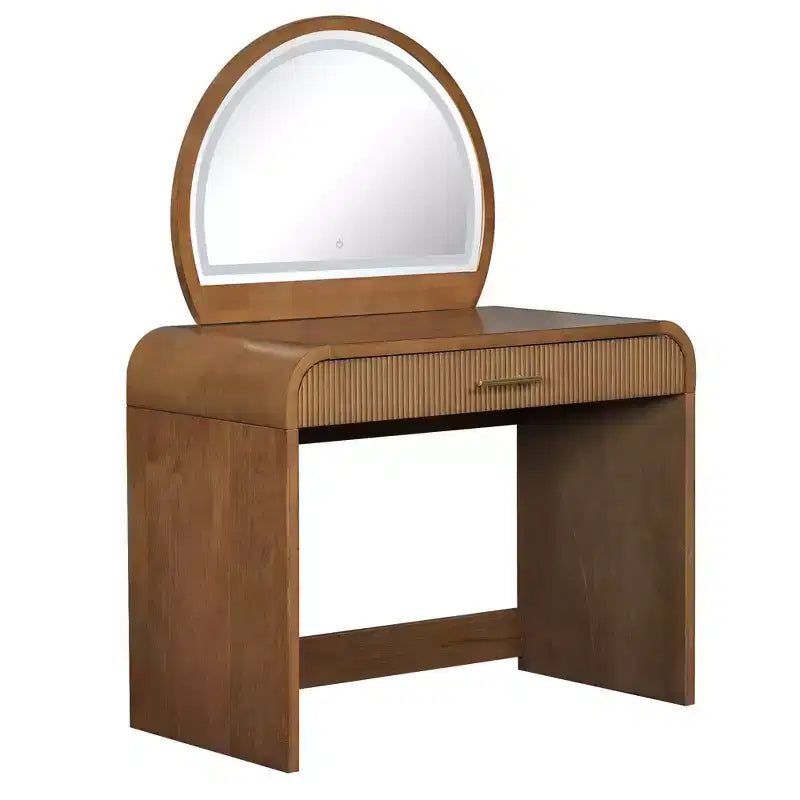 Tavolo da trucco con specchio e cassetto, illuminato