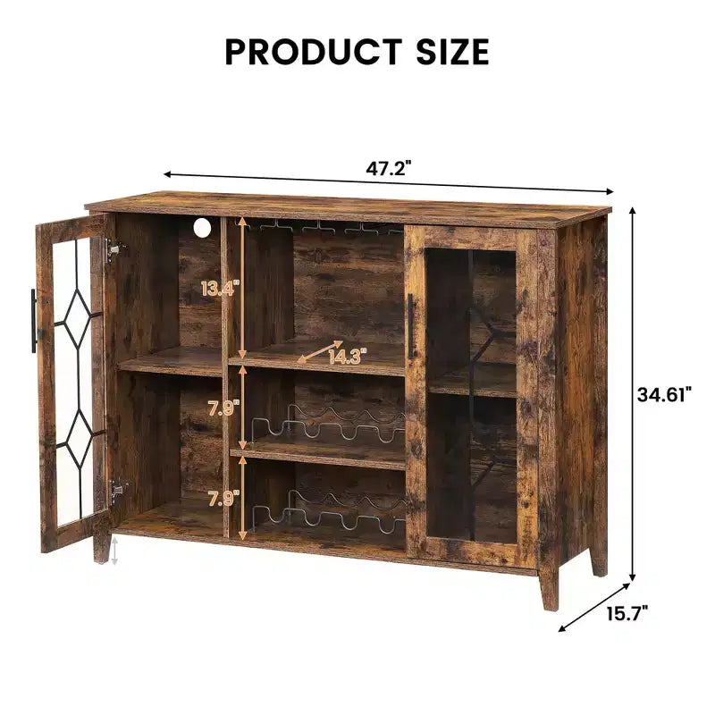 Mobile Bar da Casa con Portabottiglie e Vano Porta Bicchieri
