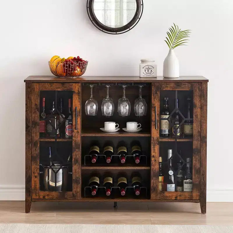 Mobile Bar da Casa con Portabottiglie e Vano Porta Bicchieri