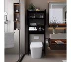 Mobiletto da bagno in bambù sopra il WC con ante a persiana