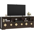 70 Mid Century Modern TV Stand for 85 TV - Carved Drawer Crystal Handles Cable Management 220lbs Capacity MDF Wood Media Center