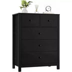 5-Drawer Wood Dresser with Natural Finish, Modern Storage Chest for Bedroom, Nursery, and Hallway