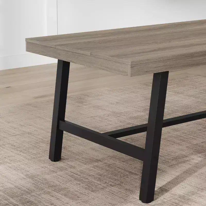 Tavolo da pranzo rettangolare da 180 cm per 6-8 persone – Piano in legno e struttura in metallo