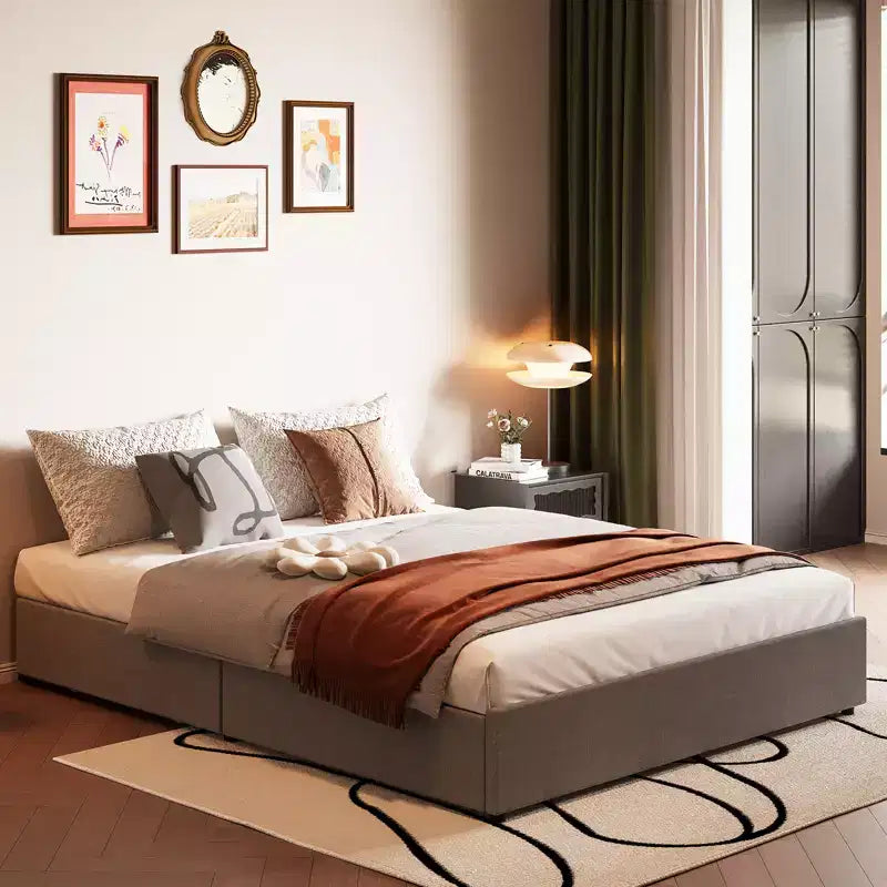 Struttura letto matrimoniale standard con 4 cassetti contenitore