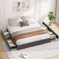 Bed Frame with 4 DrawersFabric Upholstered, Easy Assembly