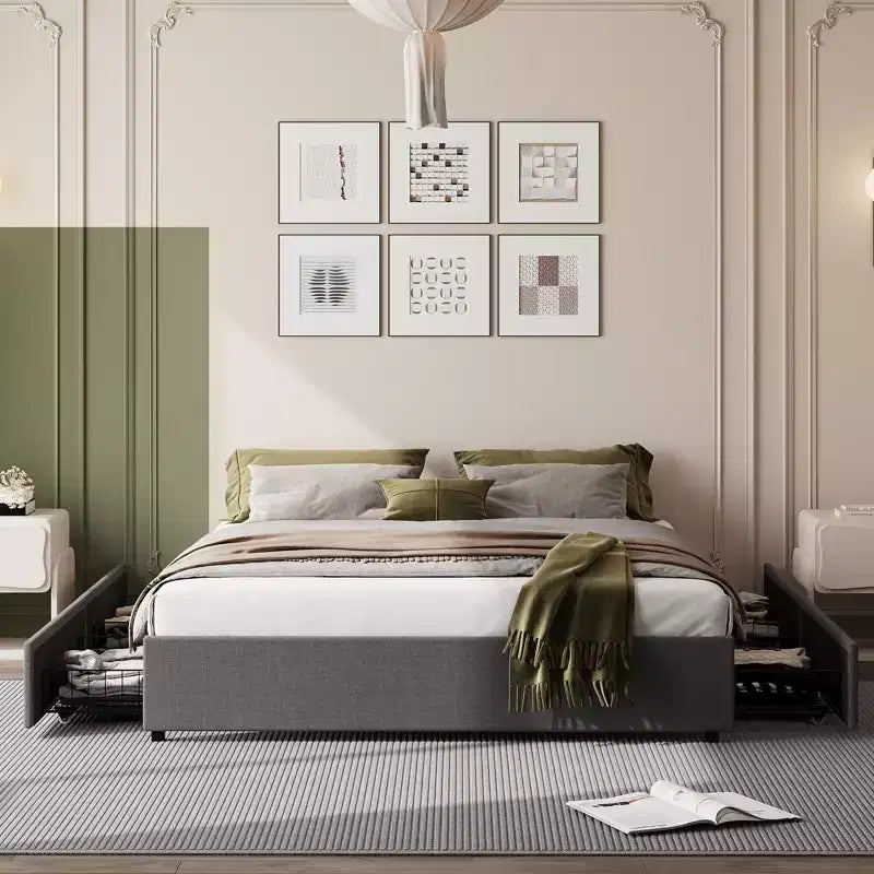 Struttura letto matrimoniale standard con 4 cassetti contenitore