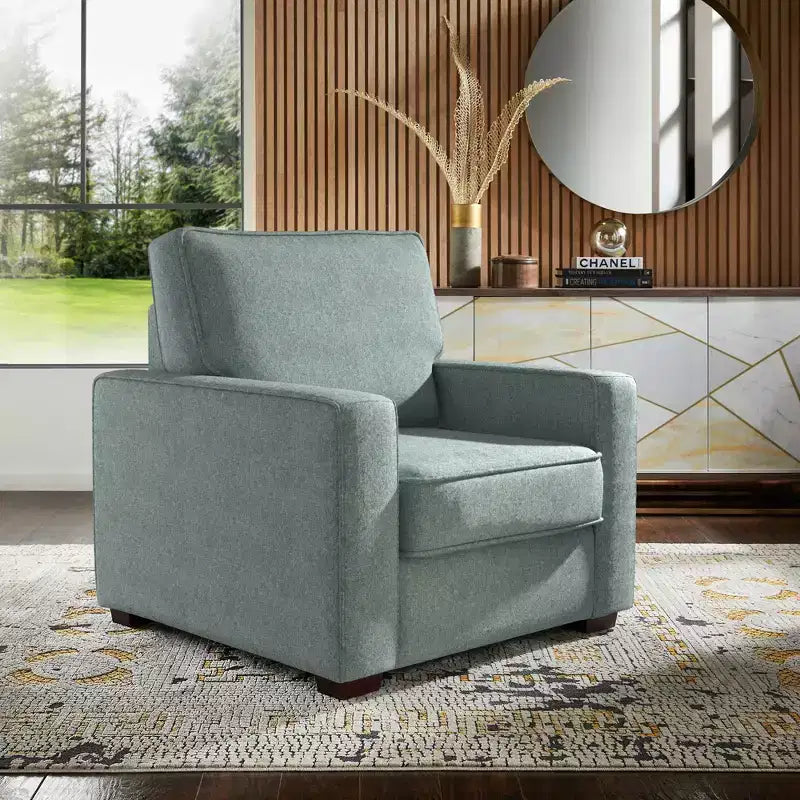 Poltrona di design con schienale e braccioli imbottiti