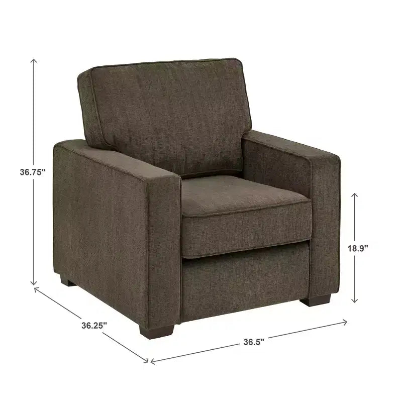 Poltrona di design con schienale e braccioli imbottiti