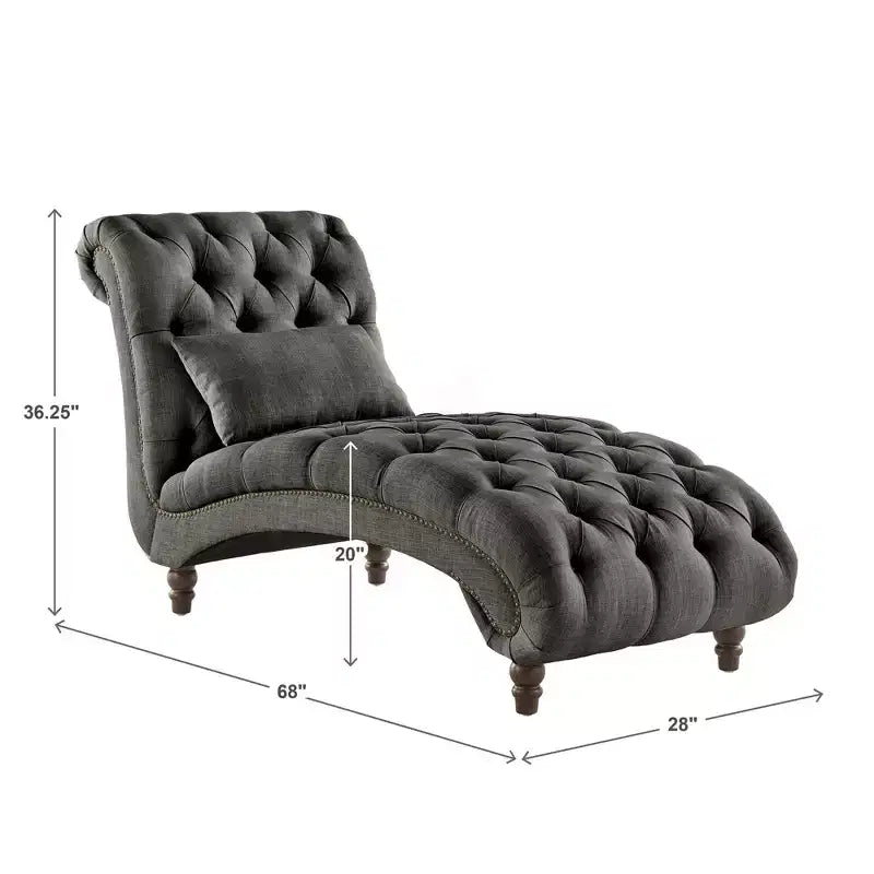 Chaise longue trapuntata con struttura in legno massello