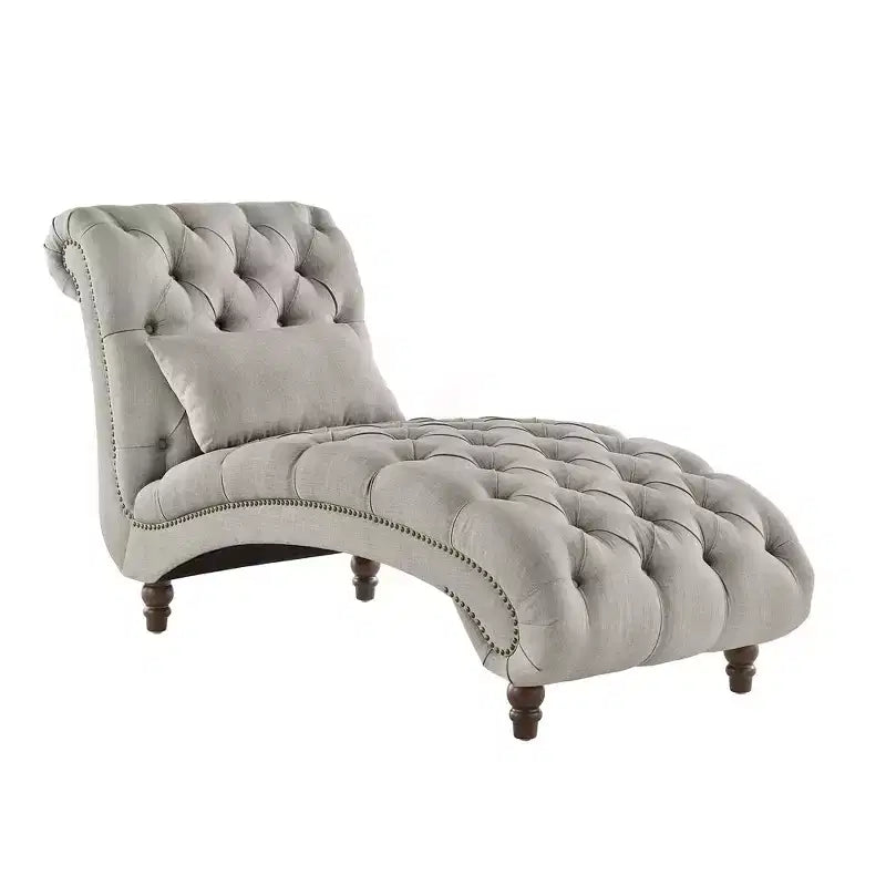 Chaise longue trapuntata con struttura in legno massello