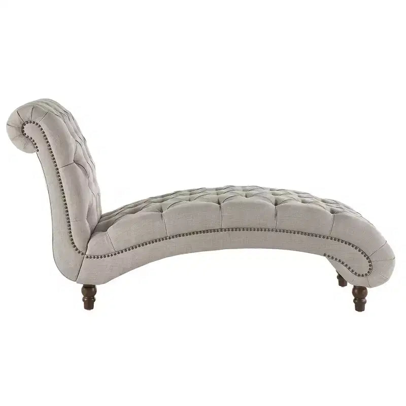 Chaise longue trapuntata con struttura in legno massello