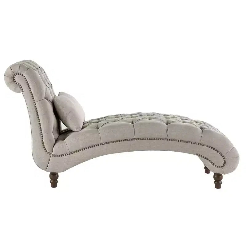 Chaise longue trapuntata con struttura in legno massello