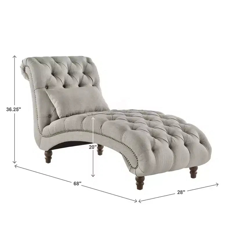 Chaise longue trapuntata con struttura in legno massello
