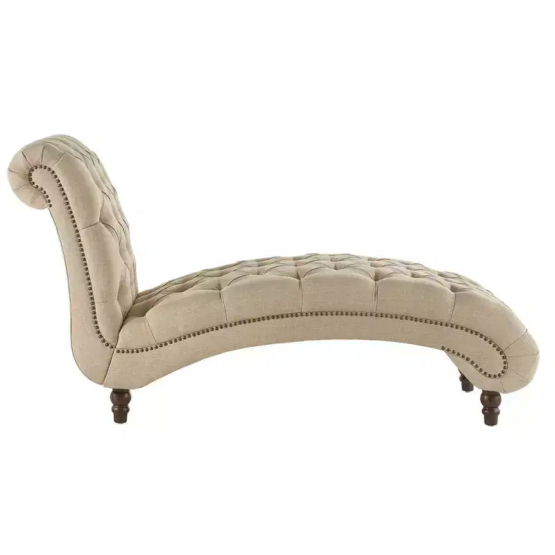 Chaise longue trapuntata con struttura in legno massello
