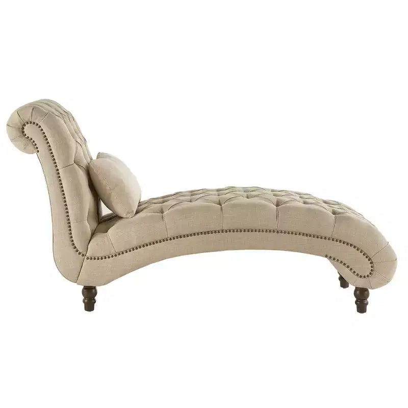 Chaise longue trapuntata con struttura in legno massello