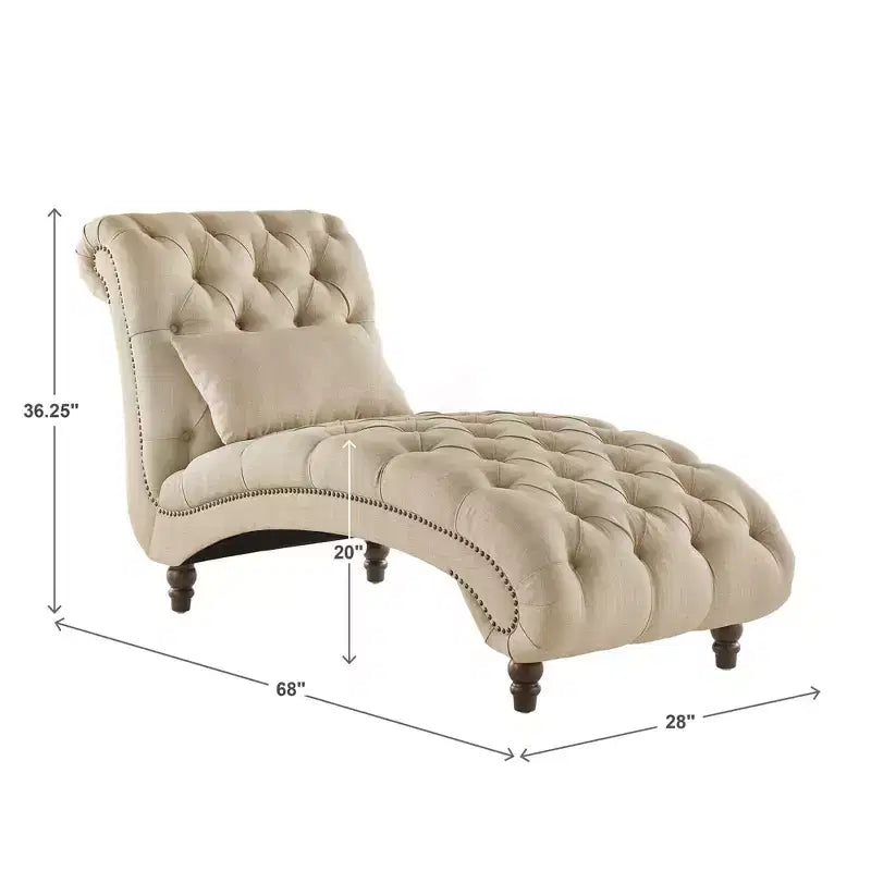 Chaise longue trapuntata con struttura in legno massello