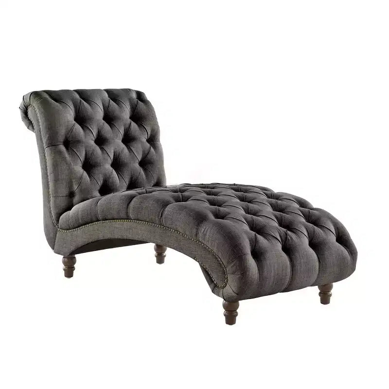 Chaise longue trapuntata con struttura in legno massello