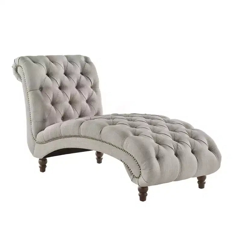 Chaise longue trapuntata con struttura in legno massello