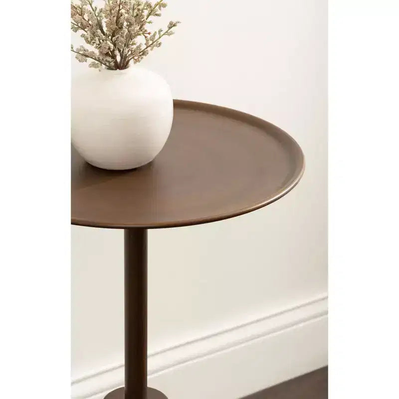 Tavolino Rotondo in Metallo – Oro, 35,5 x 35,5 x 61 cm