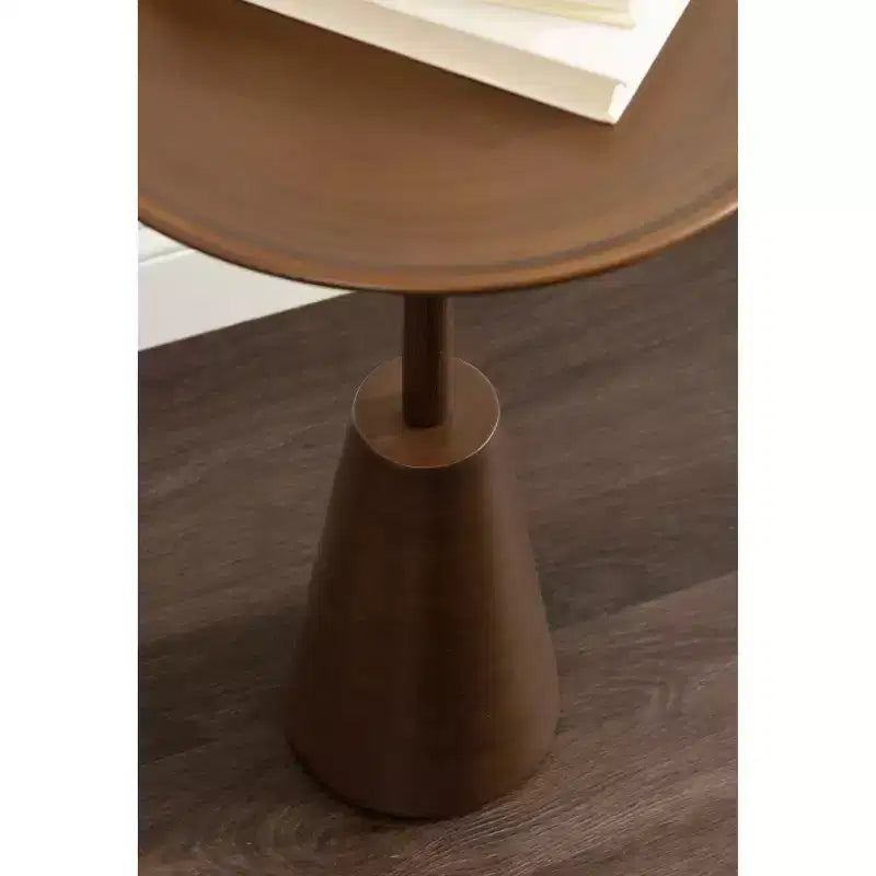 Tavolino Rotondo in Metallo – Oro, 35,5 x 35,5 x 61 cm