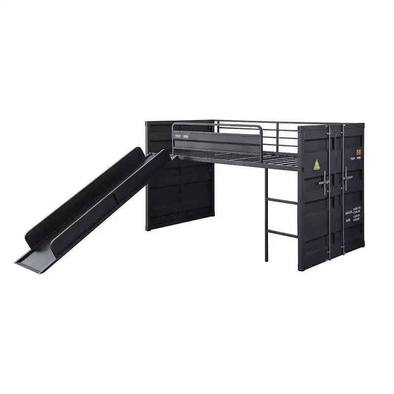 80" Twin Loft Bed with Slide & Ladder, Metal Frame - Acme Furniture: No Box Spring Required