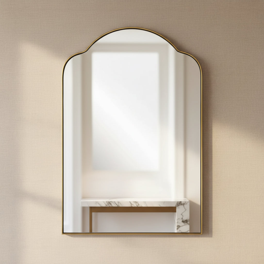 Uttermost Sidney Plated Brushed Brass 20 x 30 Arch Wall Mirror