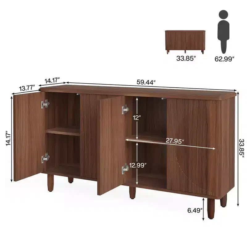 Madia da 151 cm con 4 ante