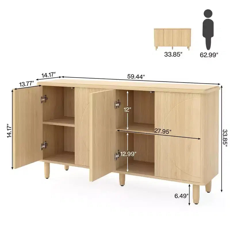 Madia da 151 cm con 4 ante