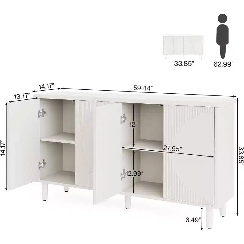 Madia da 151 cm con 4 ante