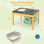 Tavolino Attività per Bambini 3-in-1 con Contenitore d'Acqua Pieghevole e Borsa Portaoggetti