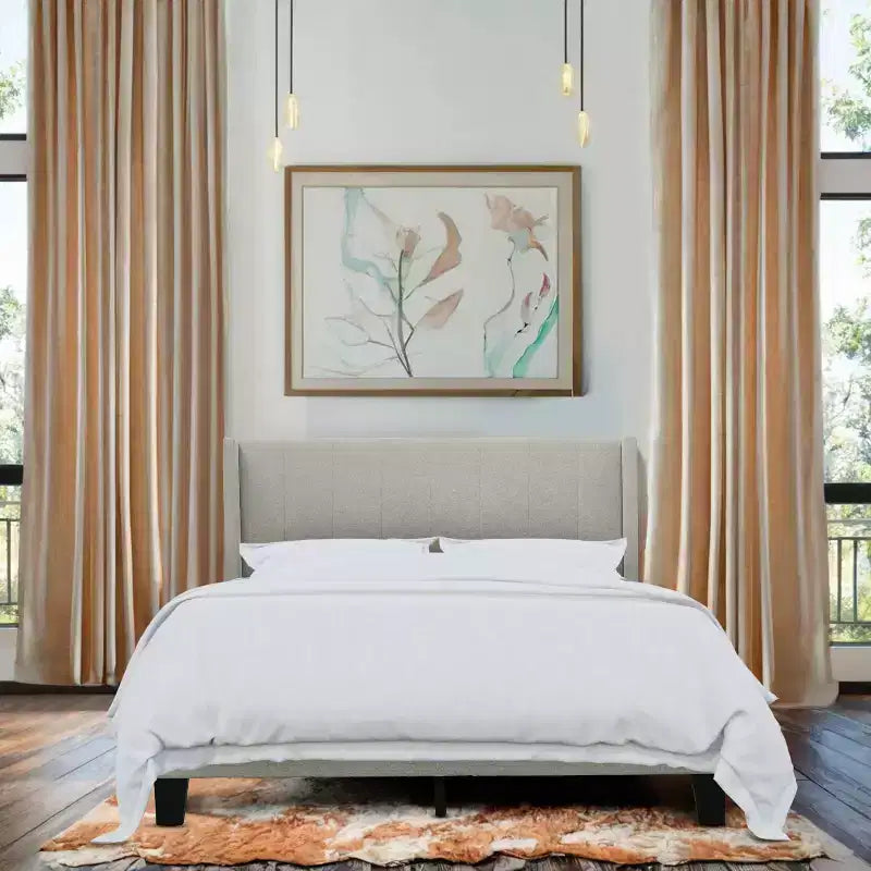 Letto imbottito con pannello Cranston